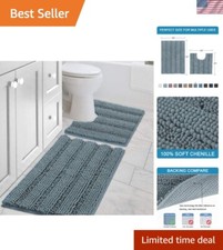 Global Recycled Standard Certified Chenille Bath Rugs Set - Plush and Durable
