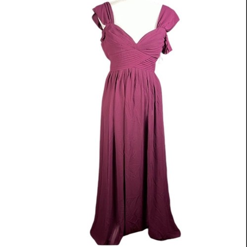 Lulus Dress Womens Small Make Me Move Move Burgundy Formal Holiday Elegant Maxi