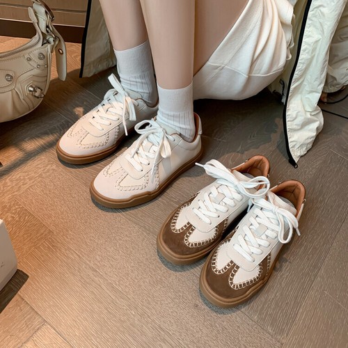 Damen Leder Freizeit Nähte Sport Sneaker Sport Tennis GAT Schuhe Neu ohne Etikett - Bild 1 von 14