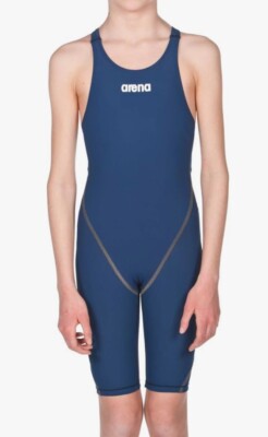 Arena Powerskin ST 2.0 Girl's Open Back Youth Racing Swimsuit | Navy Blue Size 6