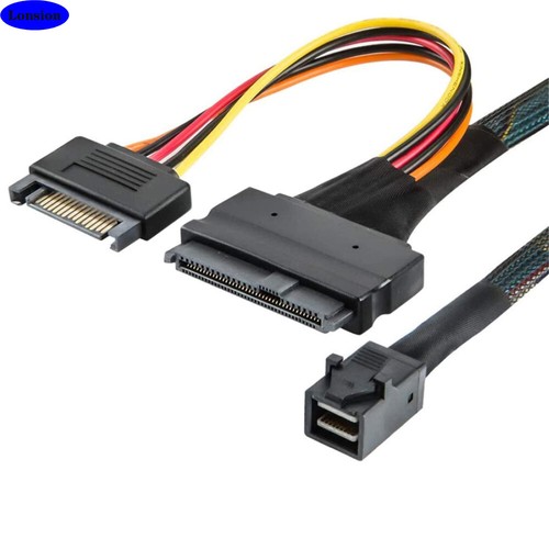 MINI SAS HD SFF-8643 to SAS SFF-8639 with SATA 15P male server connection cable - Picture 3 of 7