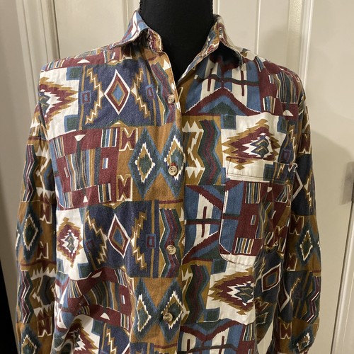 Vintage 1992 Atlast Basics Southwestern Button Up Women’s Small - Picture 2 of 9