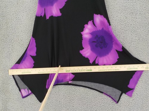 JOSTAR TANK TOP GR. L SCHWARZ LILA ÄRMELLOS TUNIKA HIBISKUS PUNKT SAUM SPANDEX - Bild 5 von 13