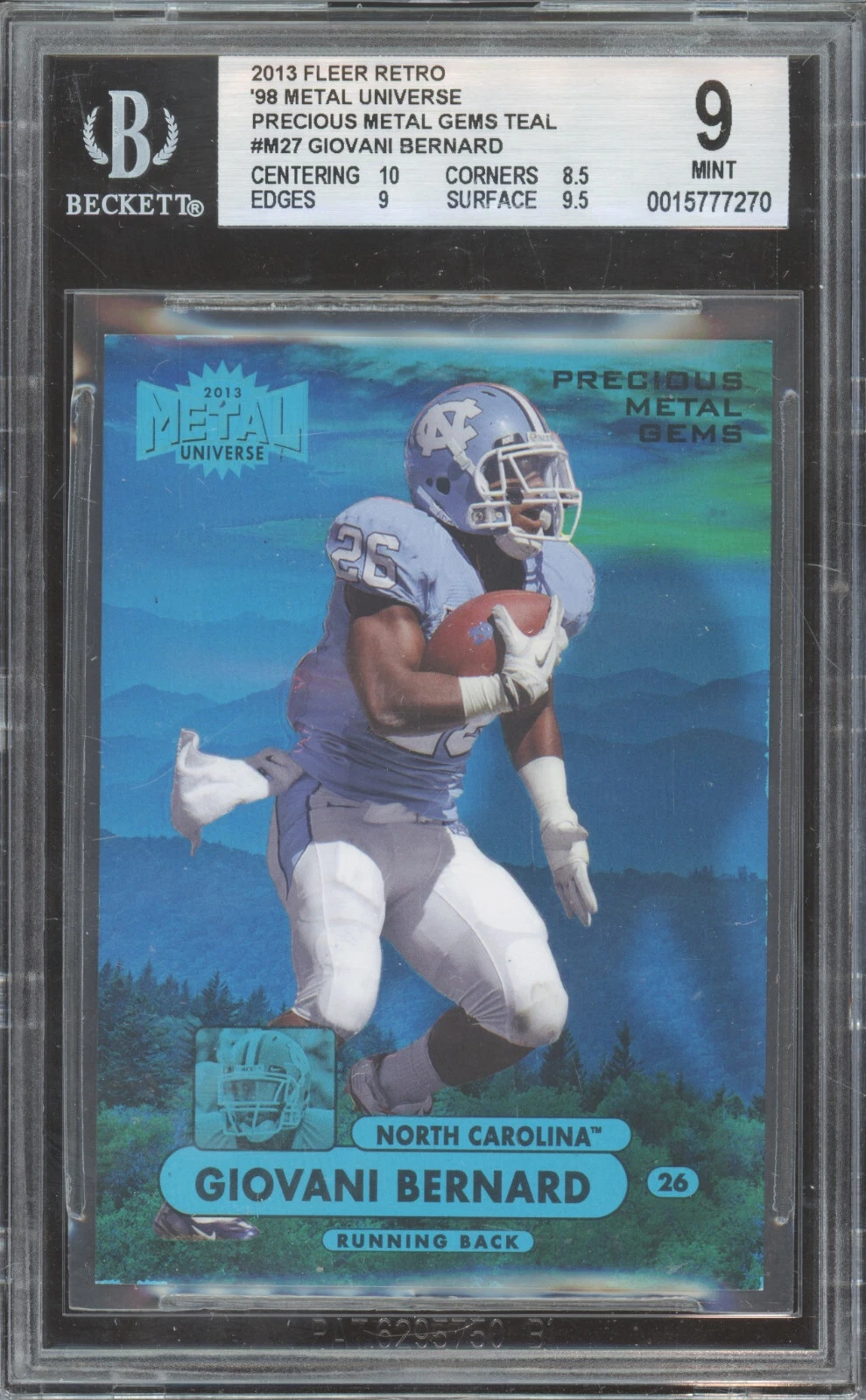 Giovani Bernard Fleer Retro 1997-98 Metal Universe #M134 Precious Metal Gems Green