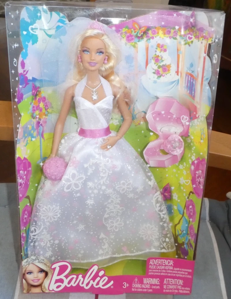 Peluche Chat Barbie Mariée Mattel 2002 - 27 Cm, Occasion