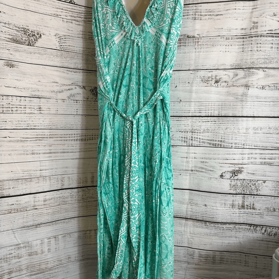 Vestido Plumas y Encontrar Encubrimiento Para Mujer Talla S/M Boho Lujo Floral Resort Wear Rayón Foto 4 de 4