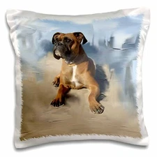 3dRose Brindle Boxer 16x16 inch Pillow Case