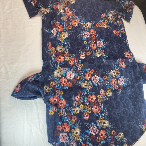 Joe Fresh Women’s Dress Size 2 Blue With Multicolor Floral & Cheetah Cap Sleeves - Picture 16 of 24