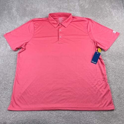 Huk Polo Shirt Mens 3XL XXXL Pink Pursuit Performance Fishing Outdoors NEW NWT