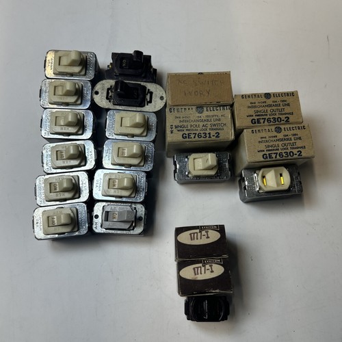 Lotto interruttori Leviton AVORIO DESPARD banda singola INTERCAMBIABILI misti NUOVI 1777-I