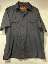Red Kap Men's Shirt XL Short Sleeve Industrial Work Collared, Buttoned Pockets