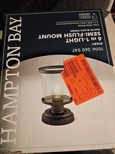 Hampton Bay Semi Flush Mount Light Matte Black Finish 6 in 1 Light