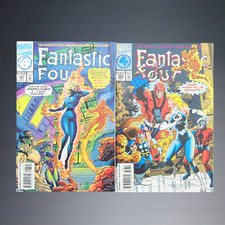 2pc VINTAGE 1994 MARVEL COMICS FANTASTIC FOUR APR 387+MAY 388 W/TRADING CARDS