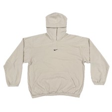 Vintage 90s Y2K Nike Center Swoosh Hoodie Men  s Size Large Lightweight Cream