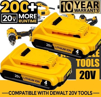 2 PACK FOR DEWALT 20V 20 VOLT MAX XR 4.0AH LITHIUM-ION BATTERY DCB203-2 DCB201-2