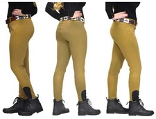 Ladies Jodhpurs Horse Riding Self Seat Stretchy Light Brown Jodhpur