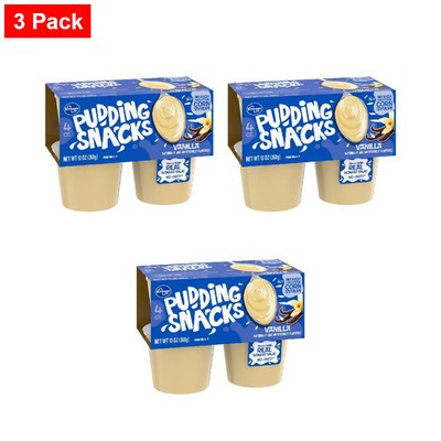 KG Vanilla Pudding Snacks 4 ct / 3.25 oz - 3 Pack