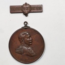 1899 Washington DC Reception Medal Admiral Dewey Flagship USS Olympia W/ Hanger 