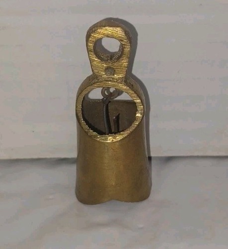 Vintage kleine massive Messing Glocke 2,25" x 1" Weihnachten Urlaub Messing Dekor - Bild 3 von 9