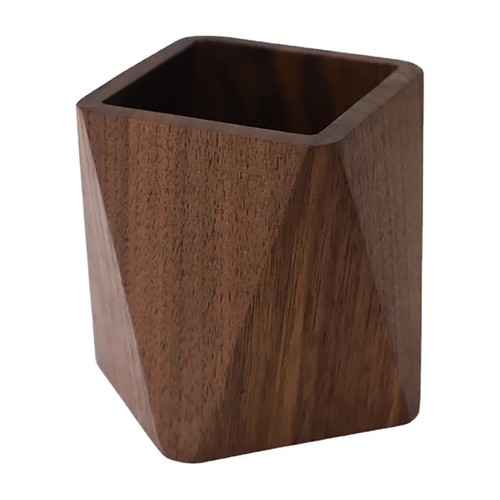 Black Walnut Wooden Pencil Box Multiple-Use Desk Writing Stationary Organize