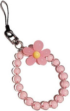 Pink Mobile Phone Strap Beaded Flower Bracelet Creative Hanging Rope Keychain Mo