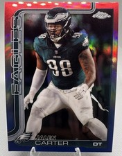 2025 TOPPS CHROME RED, WHITE AND BLUE REFRACTOR Jalen Carter