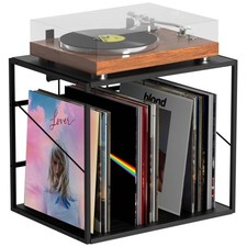Vinyl Record Storage Holder for 80-100LPs, Vinyl Record Stand Wall Mount with...