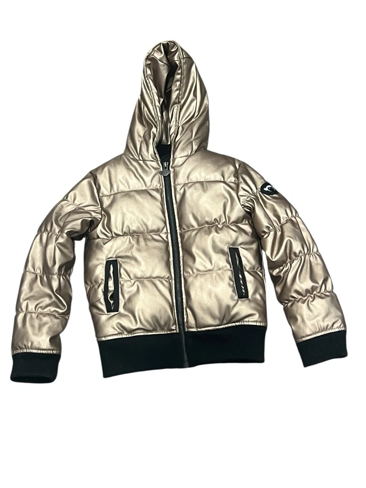 ABRIGO FLUIDO APPAMAN UNISEX NIÑOS METALIZADO BRONCE CHAQUETA ACOLCHADA CON CAPUCHA CÁLIDO 6 Foto 4 de 4