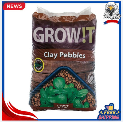 New 40L Clay Pebbles, 4 16mm, Drainage & Hydroponics Gardening Bag