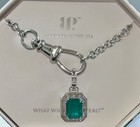 Rhodium May 2025 Bomb Party New! Sprightly Chic Lab Emerald/Quartz Necklace on