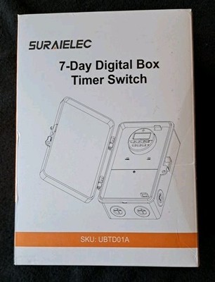 Surailec Mechanical Box 7 Day Digital Timer Switch UBTD01A 2 HP 40A Weatherproof