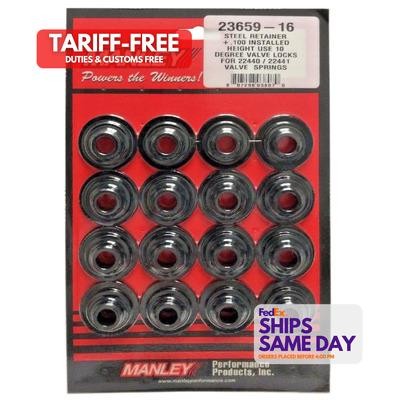 Manley 23659-16, Set of 16 1.550 10-Degree Valve Spring Retainers - Steel Black - Afbeelding 1 van 10