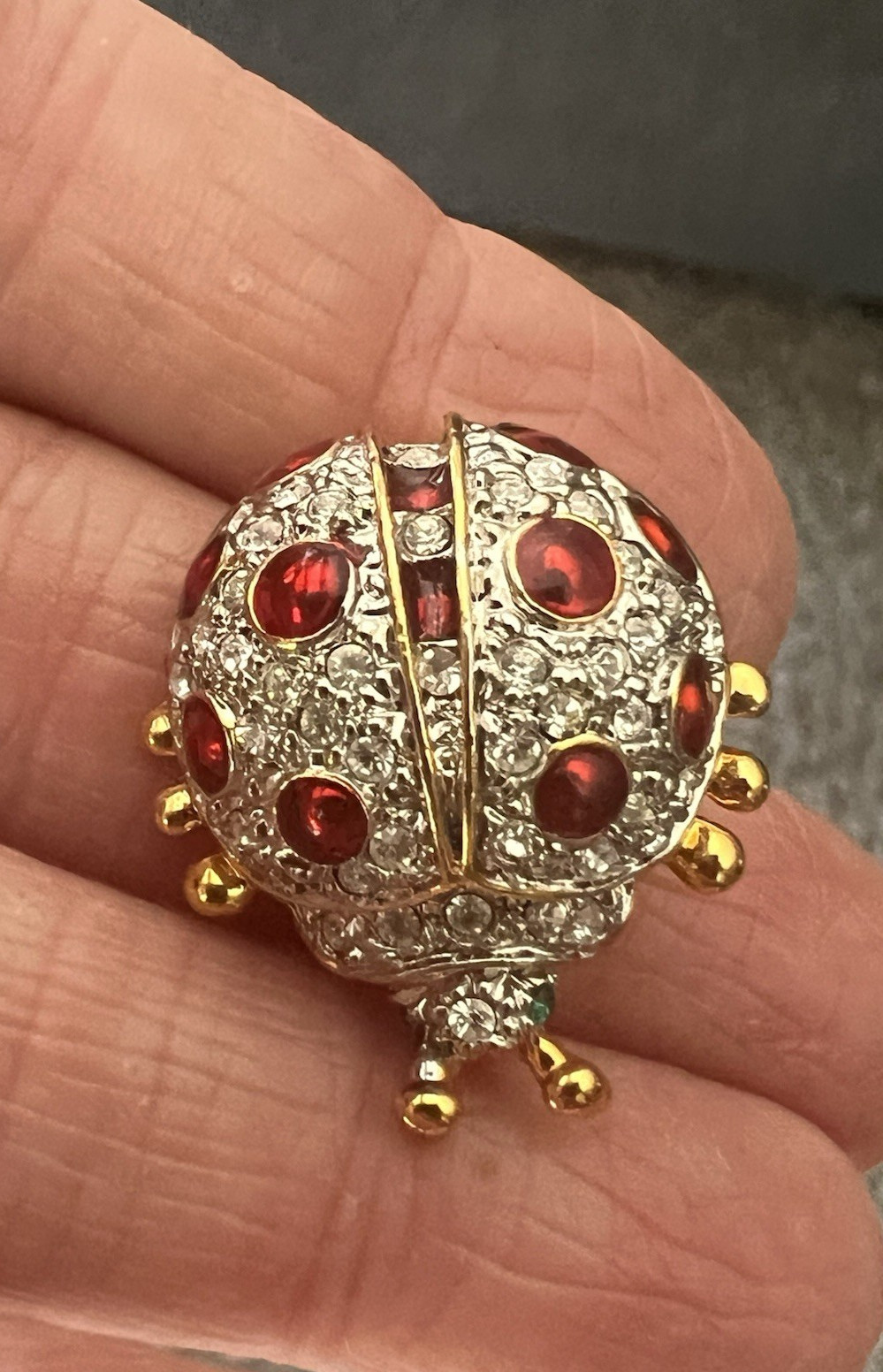 4 Small Rhinestone Crystal Multi colored Enamel L… - image 3