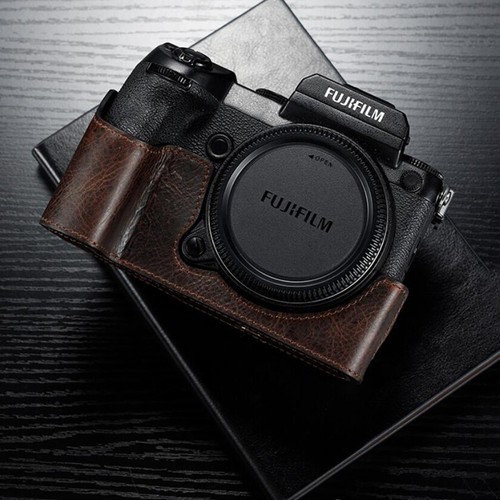 Handmade Genuine Real Leather Camera Half Case Bag Cover For Fujifilm GFX50S