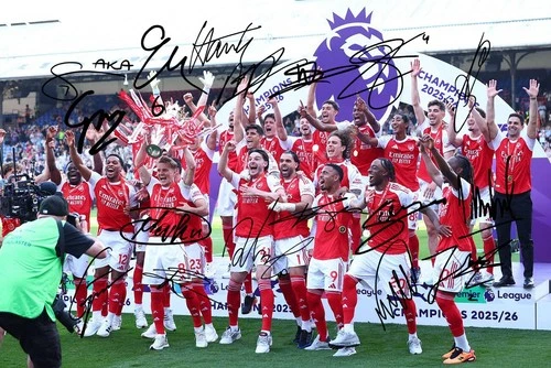 Arsenal 2026 Premier League Champions Multi Signed Autograph Pre-Print 6x4 PHOTO