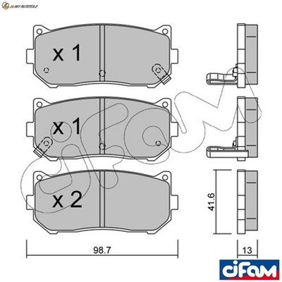 BREMSBELAGSATZ SCHEIBENBREMSE 822-372-0 FÜR KIA X-TREK/II/MPV SEPHIA SHUMA 1.8L