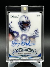 2018 Leaf Pearl Barry Sanders Emerald ON CARD AUTO #2/5 Lions HOF GJ