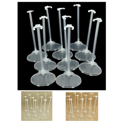 Set of 10 Transparent Doll Stands with Adjustable Clips - Ideal for Collectors