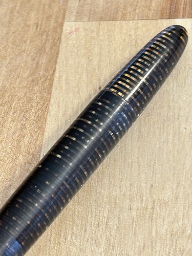 Vintage PARKER Vacumatic Fountain Pen Laminated Golden Brown Blue Diamond w/Box - Picture 11 of 23