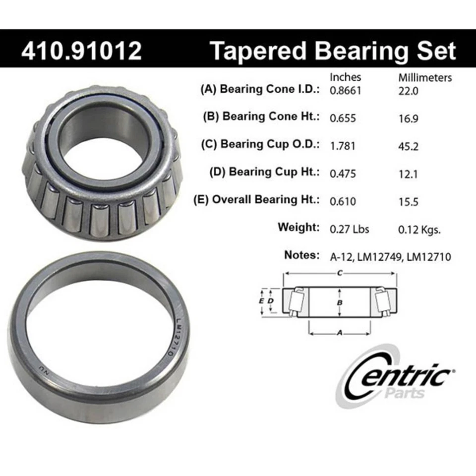 Rolamento de roda central 410.91012E dianteiro ou traseiro interno interno interno para caminhão - Imagem 2 de 2