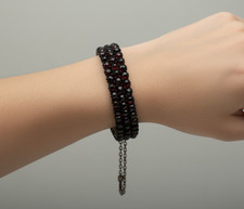 Granat Armreif versilbert 24 g