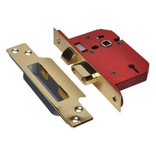 Image of Union StrongBOLT 2203S 3 Lever Mortice Sashlock Polished Brass 68mm 2.5in Visi