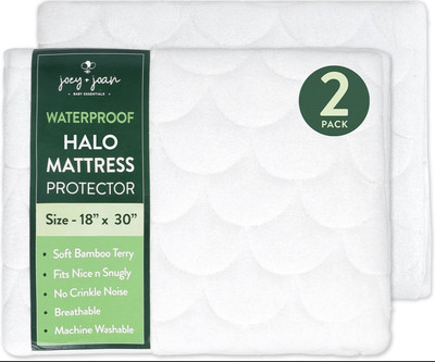 Joey + Joan Waterproof Bassinet Mattress Pad Cover (2 Pack) for HALO BassiNest