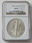1988 AMERICAN SILVER EAGLE COIN $1 NGC MS69 BROWN LABEL SKU 355797-076