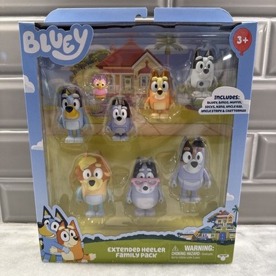 Bluey Extended Heeler Family Pack 8 Minifigures Includes CHATTERMAX NIB