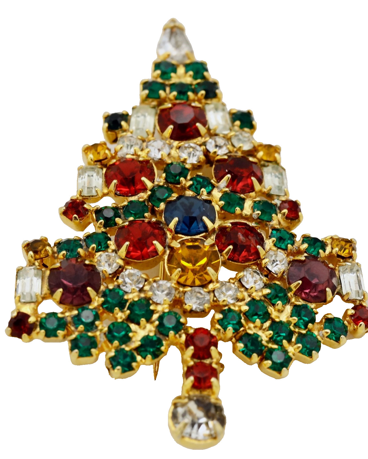 Unsigned Warner Style Prong Set Rhinestone Christ… - image 4