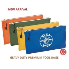 Klein Tools 5140 Canvas Zipper Bags 4-Pack Heavy Duty Tool Organizer NEW