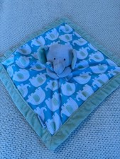 Carters Elephant Green and Blue Lovey Baby Blanket