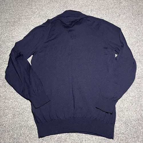 BRAX Sweater Mens Large Pierre Merino Wool Polo Slim Fit Blue Collared - Picture 10 of 11