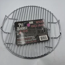 Pit Barrel Junior Cooker, Hinged Grill Grate, Chrome Plated Durable Steel 13.25”